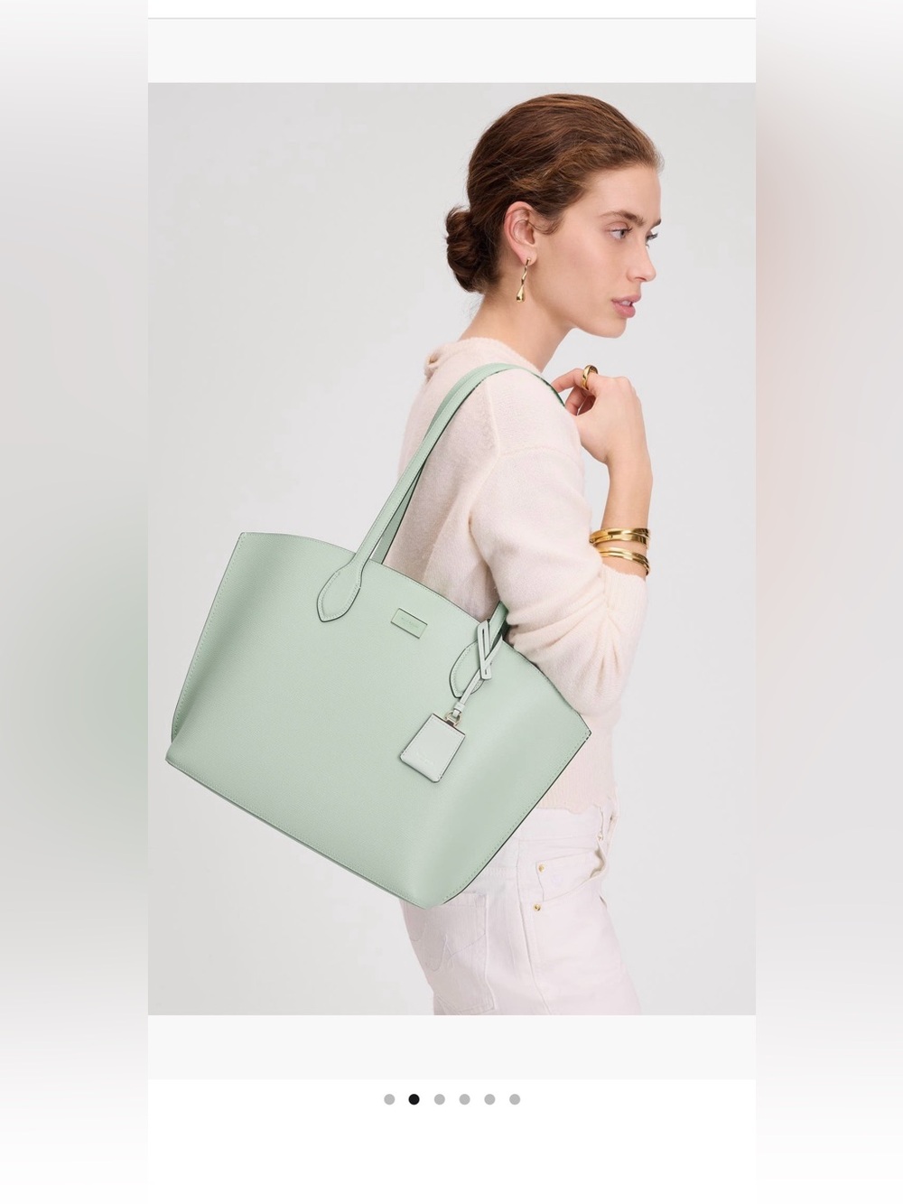 Kate Spade New York Large Suite leather tote Pistachio Ice